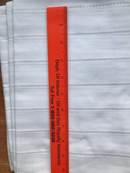 White & Silver Striped Fabric - Picture 3 of 5